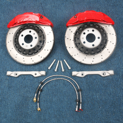 Los 6 calibradores rojos autos 9N del freno del pote con 380x36m m perforaron el disco acanalado para Audi Brake Calipers